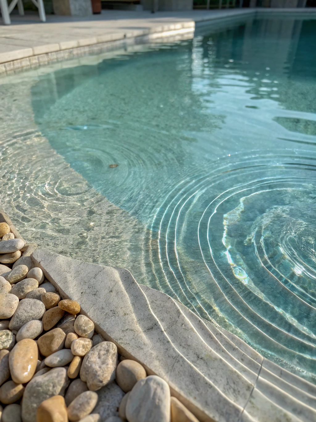 Sanfte Wellen auf einer klaren Wasseroberfläche